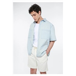 Mavi Rex Terranean Ağartılmış Jean Gömlek Oversize / Geniş Kesim 0210222-85359