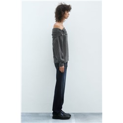 DRAPED KNIT SWEATER