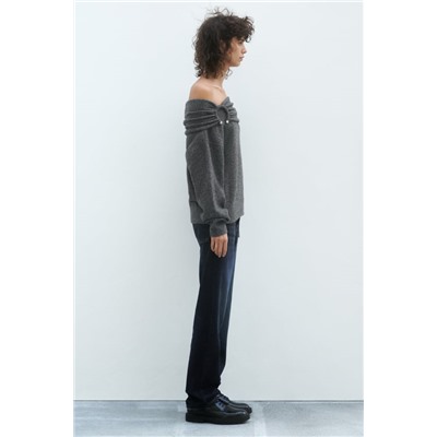 DRAPED KNIT SWEATER