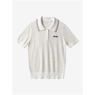Женская футболка polo с ромбовидным узором  Mi*uMi*u