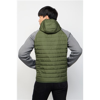 Anorak con capucha Caqui y gris