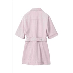 Vestido camisero vaquero Gris-rosa