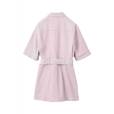 Vestido camisero vaquero Gris-rosa