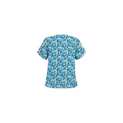 UA Puppy Love Turquoise Print Scrub Top