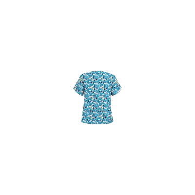 UA Puppy Love Turquoise Print Scrub Top