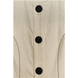 STITCHED LINEN BLEND MINI DRESS