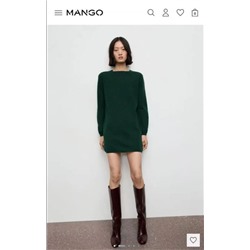 Трикотажное платье с круглым вырезом и длинными рукавами  MANG*O  ОРИГИНАЛ!