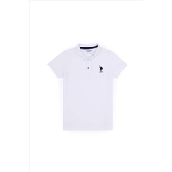 Erkek Çocuk Beyaz Basic Polo Yaka T-Shirt