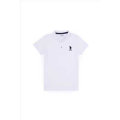 Erkek Çocuk Beyaz Basic Polo Yaka T-Shirt