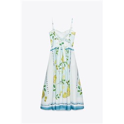 LEMON PRINT POPLIN DRESS