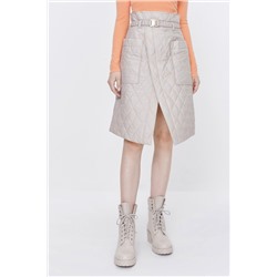 Falda cruzada de seda Beige