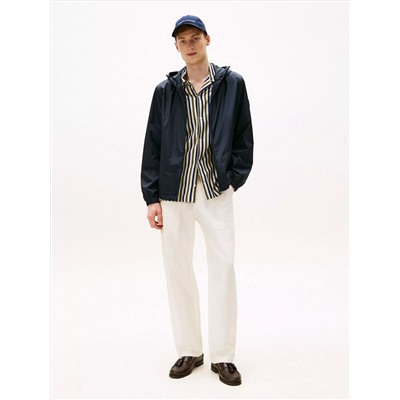 Water-Repellent Hooded Windbreaker