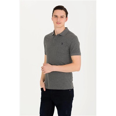 Erkek Antrasit Melanj Basic Polo Yaka Tişört