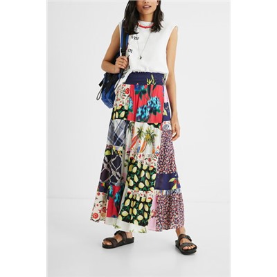 Falda midi patch
