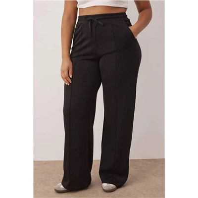 Siyah Nervür Detaylı Örme Pantolon TBBSS24AY00004