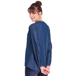 Damen Bluse in Denim-Optik