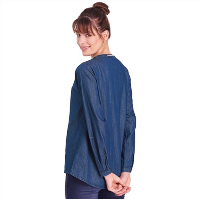 Damen Bluse in Denim-Optik