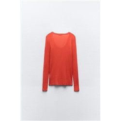 SEMI-SHEER MICRO-RIBBED TOP