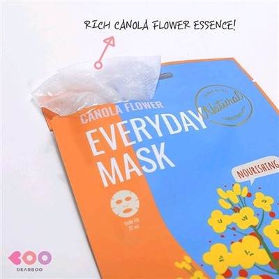Collagen & Canola Flower Everyday Mask (10ea), Питательная маска с коллагеном и экстрактом рапса