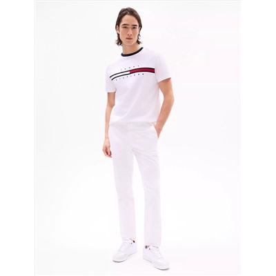 Embroidered Flag Stripe Logo T-Shirt