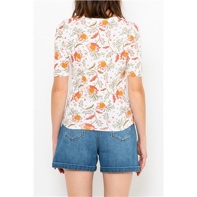 Camiseta Crudo y rosa