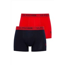 U.S. Polo Assn. Erkek Kırmızı - Lacivert 2 Li Boxer US.01.80374.INT