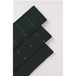 Pack 3 calcetines largos algodón negros brillo
