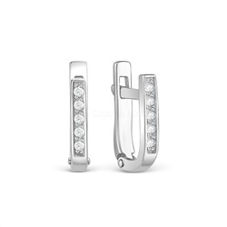 Серьги детские Дорожки из серебра с фианитами родированные 925 пробы пс-010 Серьги