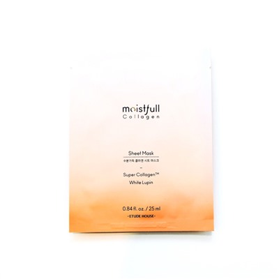 ETUDE HOUSE Moistfull Collagen Sheet Mask Увлажняющая тканевая маска для лица с коллагеном 25мл