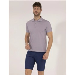 Lila Slim Fit Polo Yaka Merserize Tişört