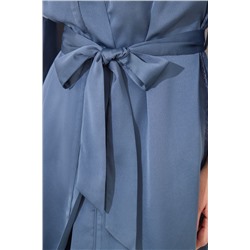 Bata midi tejido chifón azul