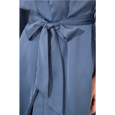 Bata midi tejido chifón azul