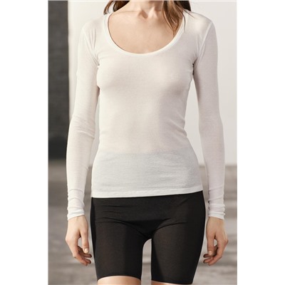 SEMI-SHEER MICRO-RIBBED TOP