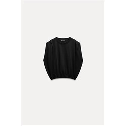 PLEATED COTTON T-SHIRT