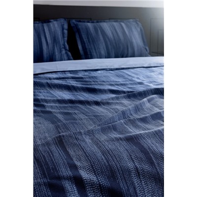 Raphael King Size %100 Pamuk Baskılı Saten Nevresim Takımı - Lacivert