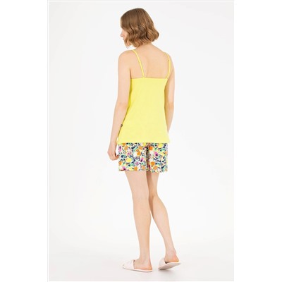 Kadın Neon Sarı Pijama Takımı