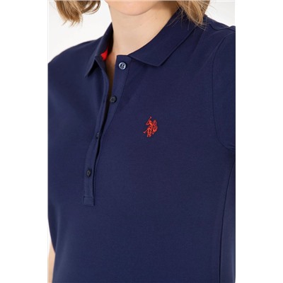 Kadın Lacivert Basic Polo Yaka Tişört