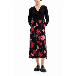 Vestido midi cruzado flores