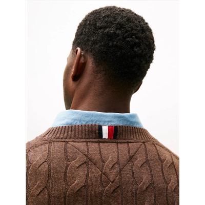 Cable Knit Crewneck Sweater