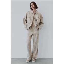 CAZADORA CON LINO OVERSIZE ESTAMPADA
