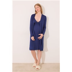 Bata midi "maternity" soft touch azul
