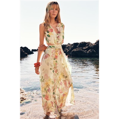 FLORAL CUT-OUT PRINT DRESS