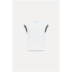 T-SHIRT EMBELLISHED WITH RHINESTONES