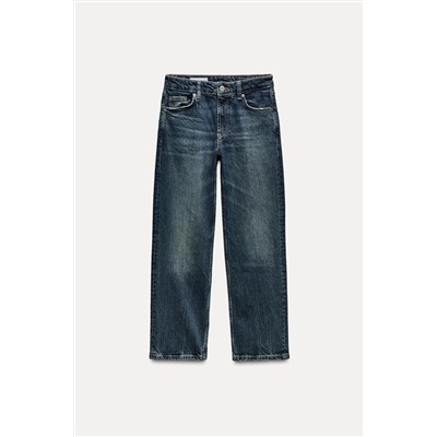 TRF SLIM CROPPED BELL BOTTOM MID-WAIST JEANS