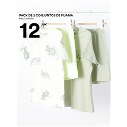 PACK DE 2 CONJUNTOS DE PIJAMA ESTAMPADOS