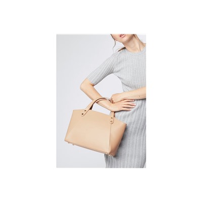 Bolso de piel Parl Nude y beige