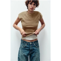 FADED-EFFECT RIB T-SHIRT