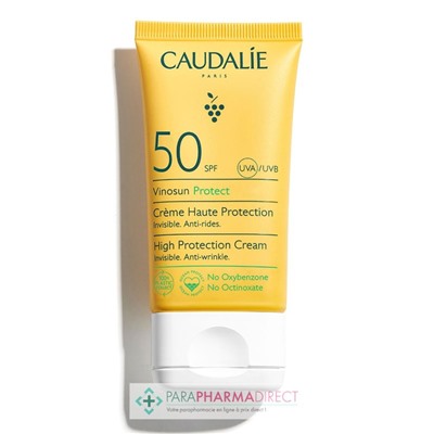 Caudalie Vinosun Protect - SPF50 - Crème Solaire Haute Protection 50ml