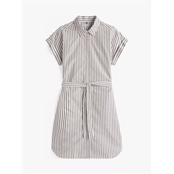 Stripe Dolman-Sleeve Shirtdress