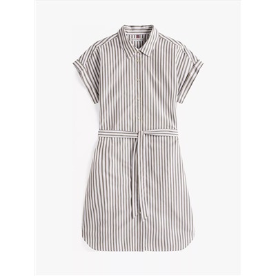 Stripe Dolman-Sleeve Shirtdress